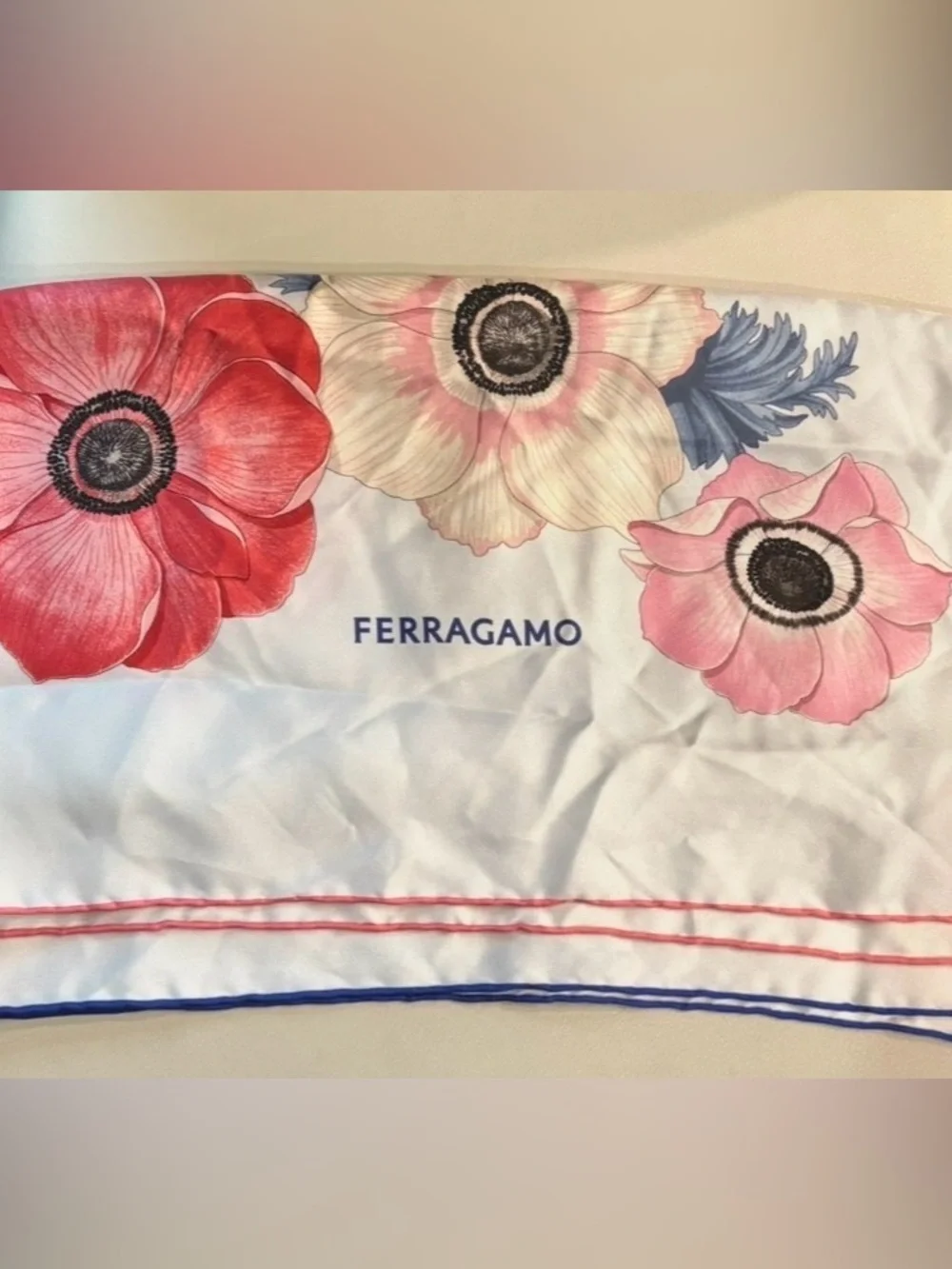 Ferragamo Anemone Floral Silk Scarf